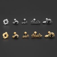 1 Piece Ig Style Simple Style Letter Star Plating Inlay Brass Zircon 18k Gold Plated White Gold Plated Ear Studs main image 5