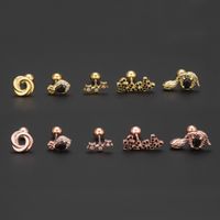 1 Piece Ig Style Simple Style Letter Star Plating Inlay Brass Zircon 18k Gold Plated White Gold Plated Ear Studs main image 3