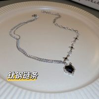 Fashion Waves Titanium Steel Plating Necklace 1 Piece sku image 5