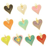 Ig Style Sweet Heart Shape Copper Enamel Plating 18k Gold Plated Jewelry Accessories main image 9