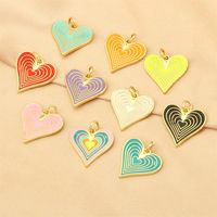 Ig Style Sweet Heart Shape Copper Enamel Plating 18k Gold Plated Jewelry Accessories main image 8