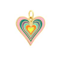 Ig Style Sweet Heart Shape Copper Enamel Plating 18k Gold Plated Jewelry Accessories main image 5
