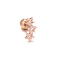 1 Piece Ig Style Simple Style Letter Star Plating Inlay Brass Zircon 18k Gold Plated White Gold Plated Ear Studs sku image 6