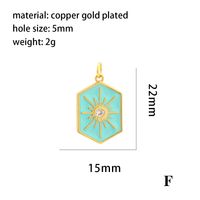 Elegant Commute Hexagram Hexagon Copper Enamel Plating Inlay Zircon 18k Gold Plated Charms Jewelry Accessories sku image 2