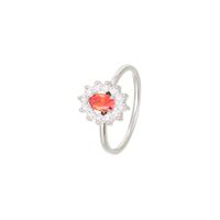Wholesale Ig Style Shiny Flower Stainless Steel Plating Inlay White Gold Plated Gold Plated Zircon Rings main image 2