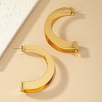 1 Pair Exaggerated C Shape Plating Metal Drop Earrings main image 4