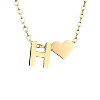 Acier Inoxydable Acier Au Titane Plaqué Or 14K Mode Placage Lettre Collier sku image 84