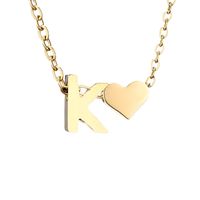 Acier Inoxydable Acier Au Titane Plaqué Or 14K Mode Placage Lettre Collier sku image 87