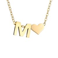 Stainless Steel Titanium Steel 14K Gold Plated Fashion Plating Letter Necklace sku image 89