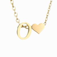 Stainless Steel Titanium Steel 14K Gold Plated Fashion Plating Letter Necklace sku image 91