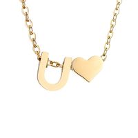 Acier Inoxydable Acier Au Titane Plaqué Or 14K Mode Placage Lettre Collier sku image 97