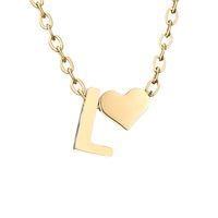 Stainless Steel Titanium Steel 14K Gold Plated Fashion Plating Letter Necklace sku image 88