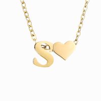 Stainless Steel Titanium Steel 14K Gold Plated Fashion Plating Letter Necklace sku image 95