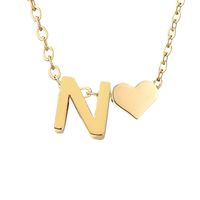 Stainless Steel Titanium Steel 14K Gold Plated Fashion Plating Letter Necklace sku image 90