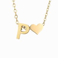 Stainless Steel Titanium Steel 14K Gold Plated Fashion Plating Letter Necklace sku image 92