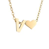 Stainless Steel Titanium Steel 14K Gold Plated Fashion Plating Letter Necklace sku image 98