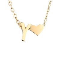 Stainless Steel Titanium Steel 14K Gold Plated Fashion Plating Letter Necklace sku image 101