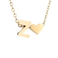 Stainless Steel Titanium Steel 14K Gold Plated Fashion Plating Letter Necklace sku image 102