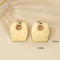 1 Pair Exaggerated Simple Style Rectangle Plating Hollow Out Metal Drop Earrings main image 3