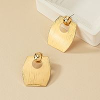 1 Pair Exaggerated Simple Style Rectangle Plating Hollow Out Metal Drop Earrings main image 4