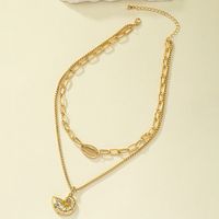 Beach Conch Rhinestones Alloy Wholesale Double Layer Necklaces main image 3