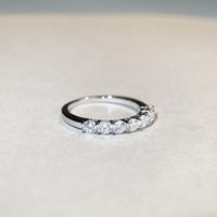 Basic Solid Color Sterling Silver High Carbon Diamond Rings In Bulk main image 5