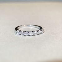 Basic Solid Color Sterling Silver High Carbon Diamond Rings In Bulk main image 4