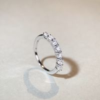 Basic Solid Color Sterling Silver High Carbon Diamond Rings In Bulk main image 3