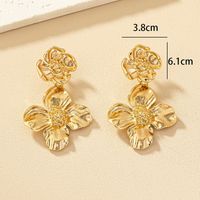 1 Pair Ig Style Exaggerated Flower Plating Alloy Drop Earrings main image 3