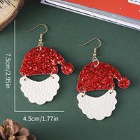 Wholesale Jewelry Vintage Style Santa Claus Pu Leather Drop Earrings main image 2