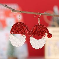 Wholesale Jewelry Vintage Style Santa Claus Pu Leather Drop Earrings main image 1