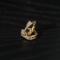 1 Pair Casual Round Plating Inlay Sterling Silver Zircon Gold Plated Silver Plated Earrings main image 3