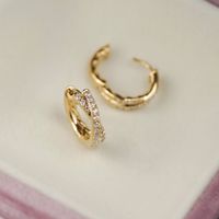1 Pair Casual Round Plating Inlay Sterling Silver Zircon Gold Plated Silver Plated Earrings main image 4