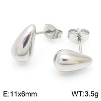 1 Pair Simple Style Water Droplets Plating Stainless Steel 18K Gold Plated Earrings sku image 3