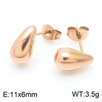 1 Paar Einfacher Stil Wassertropfen Überzug Rostfreier Stahl 18 Karat Vergoldet Ohrringe sku image 7