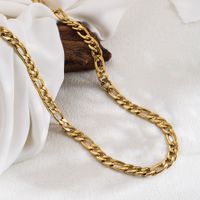 Casual Simple Style Solid Color Stainless Steel 18k Gold Plated Necklace sku image 8