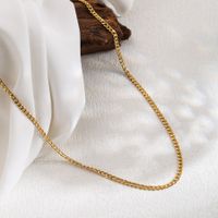 Casual Simple Style Solid Color Stainless Steel 18k Gold Plated Necklace sku image 2