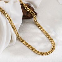 Lässig Einfacher Stil Einfarbig Rostfreier Stahl 18 Karat Vergoldet Halskette sku image 10