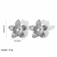 1 Pair Modern Style Artistic Flower Butterfly Plating Titanium Steel Earrings sku image 3