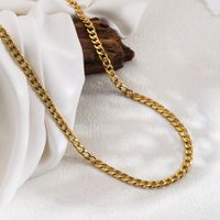 Casual Simple Style Solid Color Stainless Steel 18k Gold Plated Necklace sku image 4