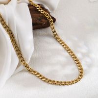 Lässig Einfacher Stil Einfarbig Rostfreier Stahl 18 Karat Vergoldet Halskette sku image 6