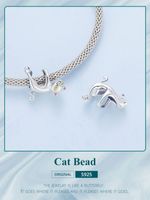 Casual Handmade Novelty Cat Sterling Silver Plating Inlay Zircon White Gold Plated Jewelry Accessories main image 4