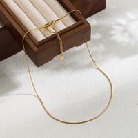 Casual Simple Style Solid Color Stainless Steel Plating 18k Gold Plated Necklace main image 2