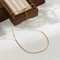 Casual Simple Style Solid Color Stainless Steel Plating 18k Gold Plated Necklace sku image 2