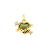Modern Style Heart Shape Fish Copper Plating Inlay Crystal Zircon 14k Gold Plated Charms Jewelry Accessories main image 2