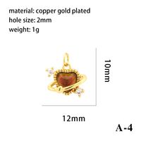 Modern Style Heart Shape Fish Copper Plating Inlay Crystal Zircon 14k Gold Plated Charms Jewelry Accessories sku image 4