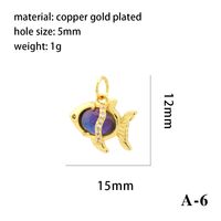Modern Style Heart Shape Fish Copper Plating Inlay Crystal Zircon 14k Gold Plated Charms Jewelry Accessories sku image 10