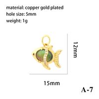 Modern Style Heart Shape Fish Copper Plating Inlay Crystal Zircon 14k Gold Plated Charms Jewelry Accessories sku image 11