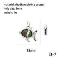 Modern Style Heart Shape Fish Copper Plating Inlay Crystal Zircon 14k Gold Plated Charms Jewelry Accessories sku image 15