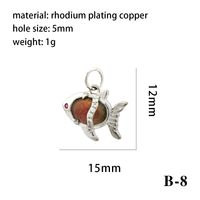 Modern Style Heart Shape Fish Copper Plating Inlay Crystal Zircon 14k Gold Plated Charms Jewelry Accessories sku image 16